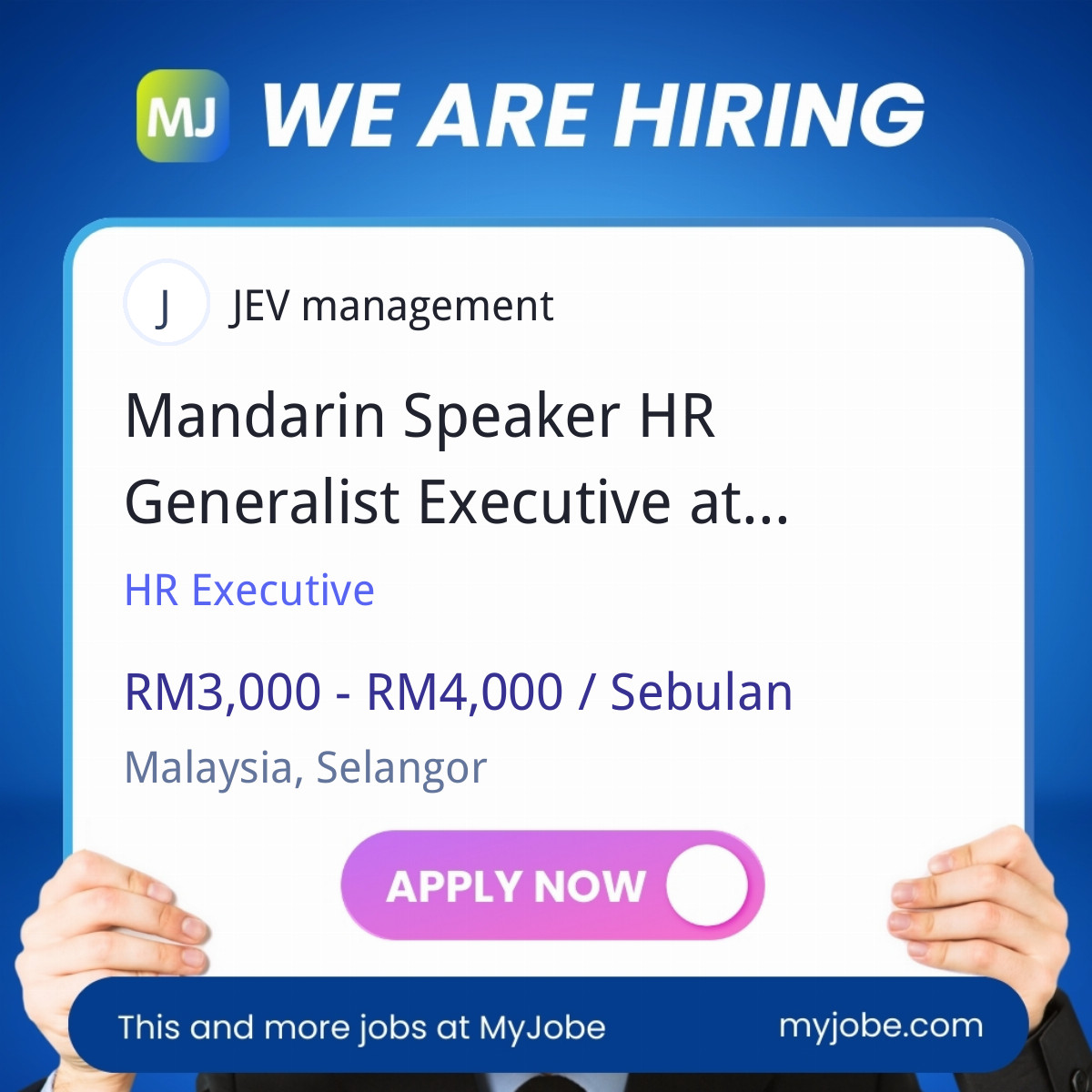 Mandarin Speaker HR Generalist Executive at Puchong
