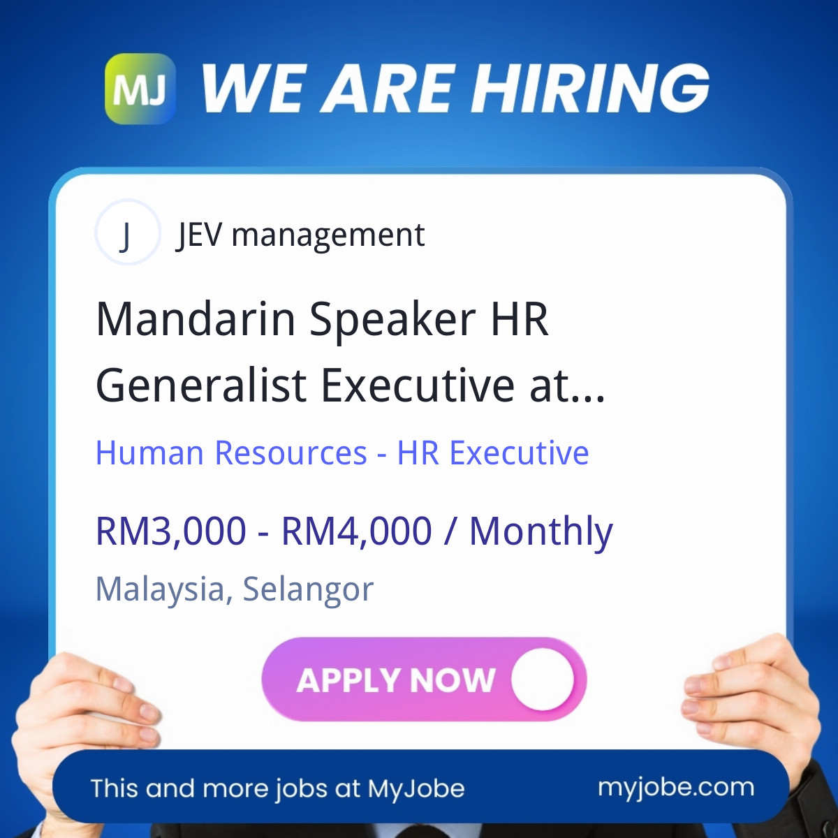 Mandarin Speaker HR Generalist Executive at Puchong