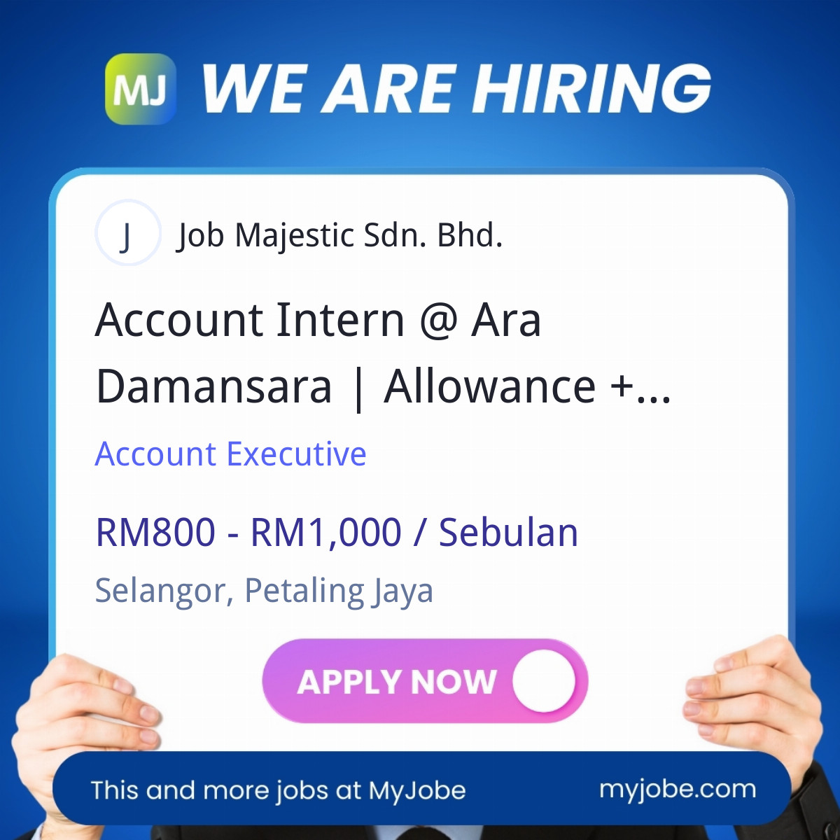 Account Intern @ Ara Damansara | Allowance + 5 Mins from LRT Station