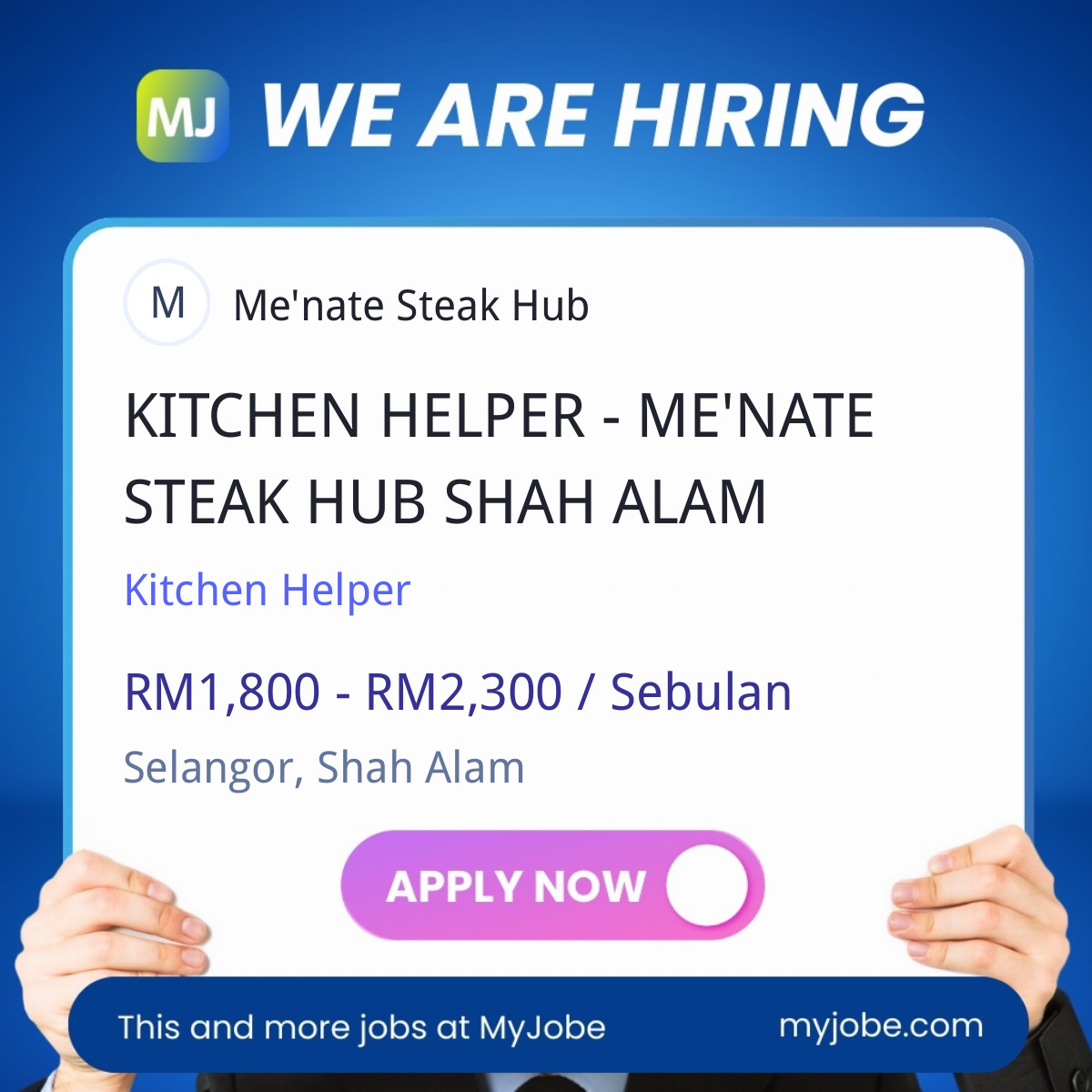 KITCHEN HELPER - ME'NATE STEAK HUB SHAH ALAM