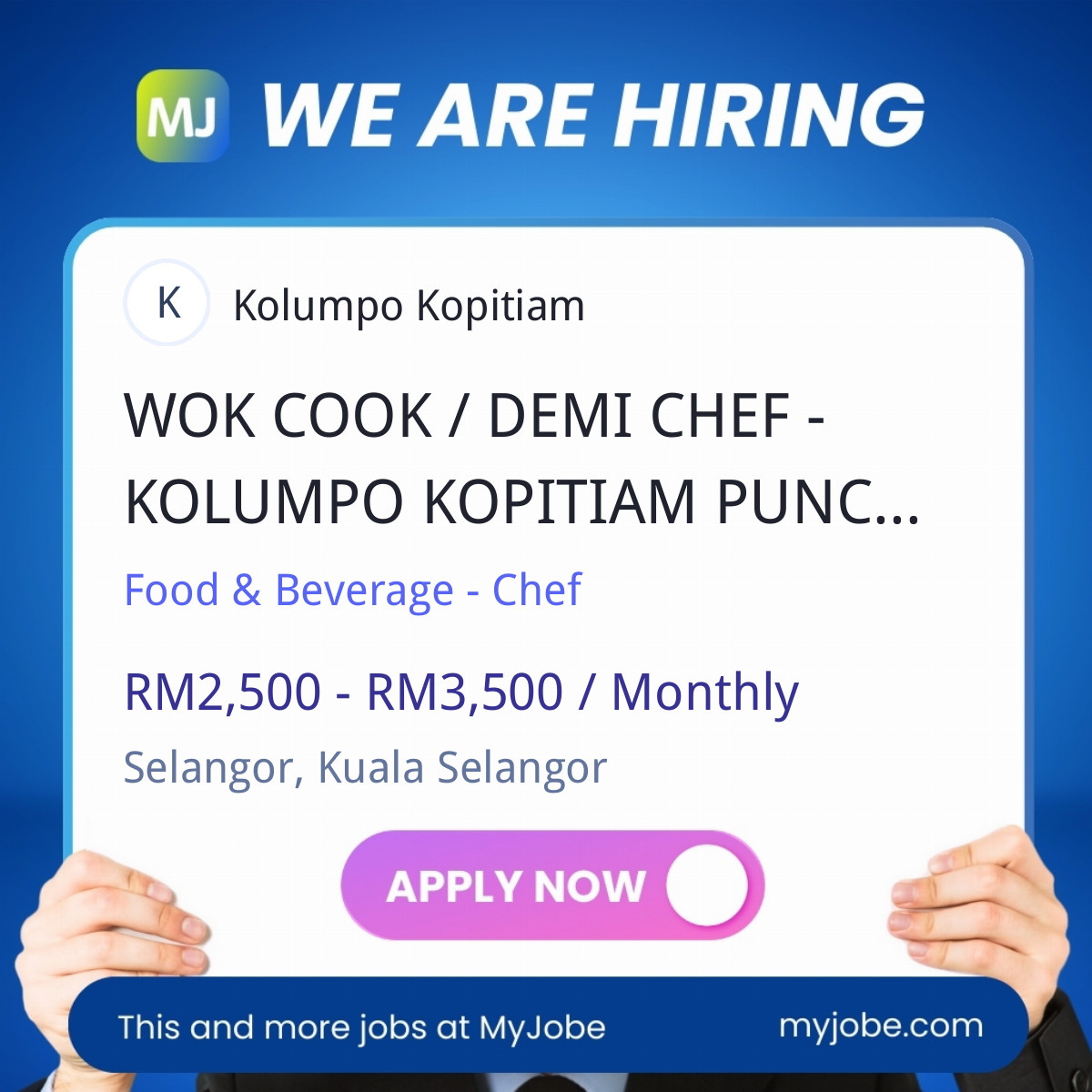 WOK COOK / DEMI CHEF - KOLUMPO KOPITIAM PUNCAK ALAM