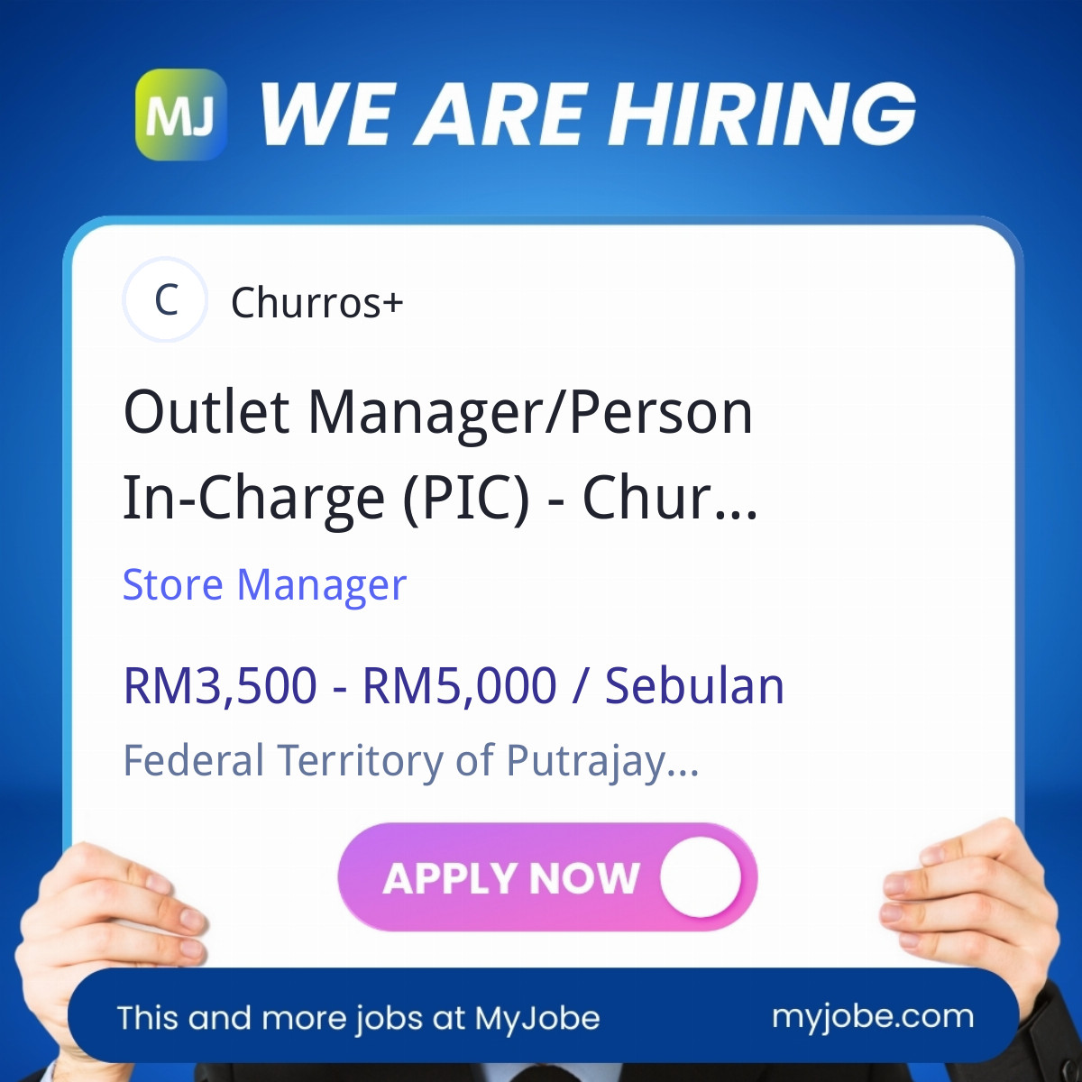 Outlet Manager/Person In-Charge (PIC) - Churros+ @ IOI City Mall, Putrajaya