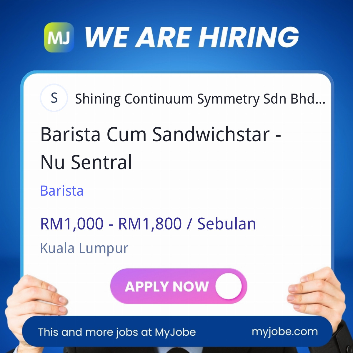 Barista Cum Sandwichstar - Nu Sentral