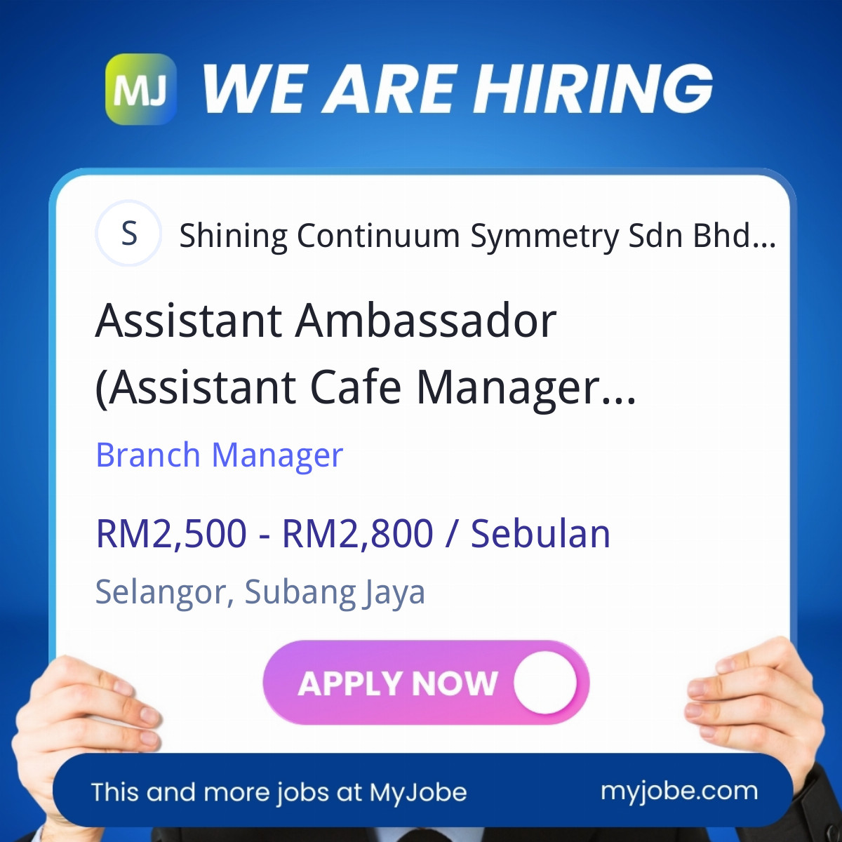 Assistant Ambassador (Assistant Cafe Manager) - Subang Skypark