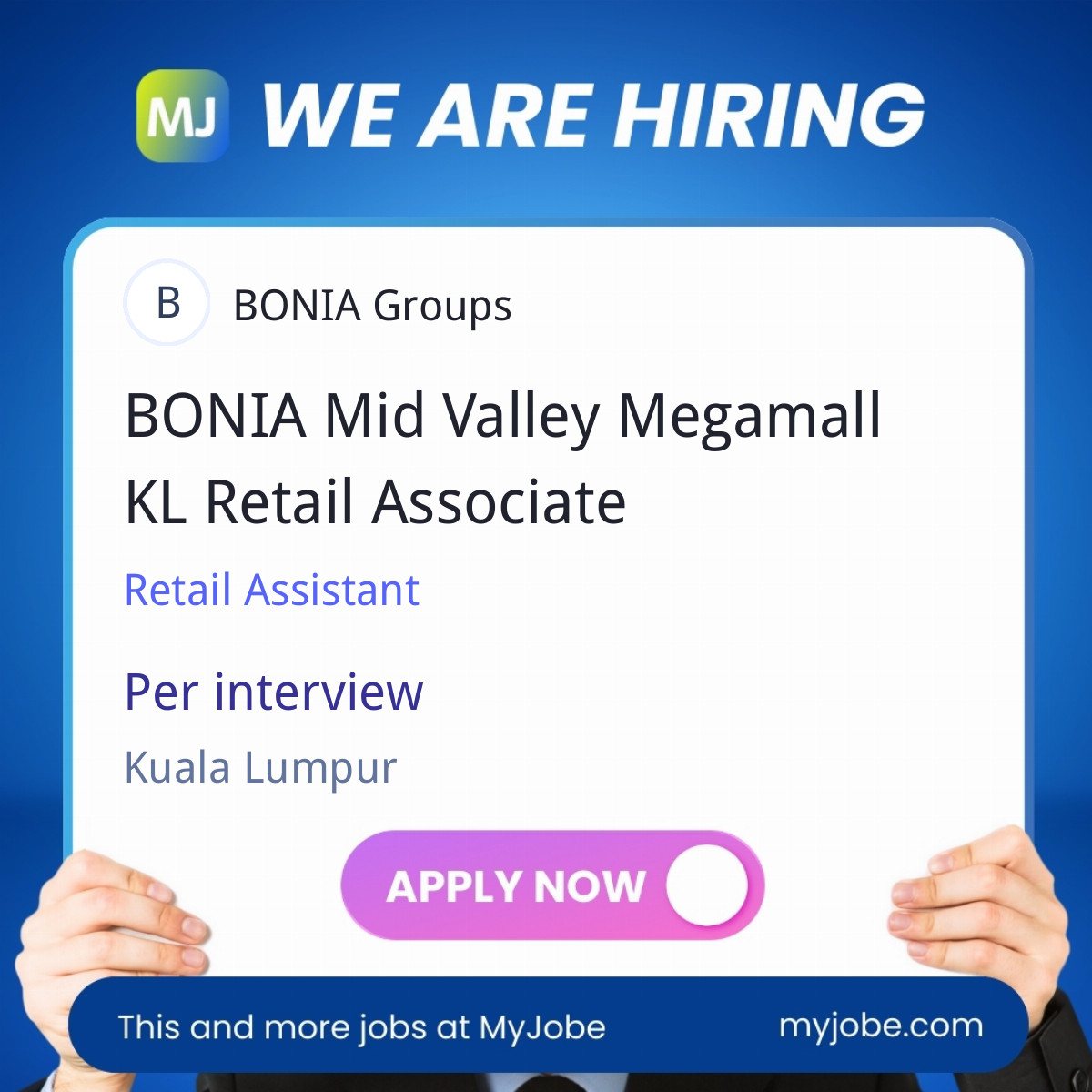 BONIA Mid Valley Megamall KL Retail Associate
