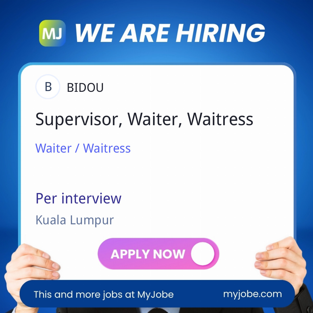 Supervisor, Waiter, Waitress
