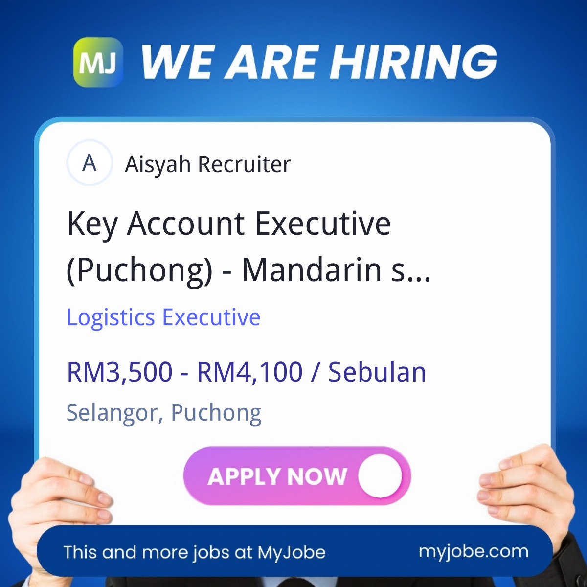 Key Account Executive (Puchong) - Mandarin speaker