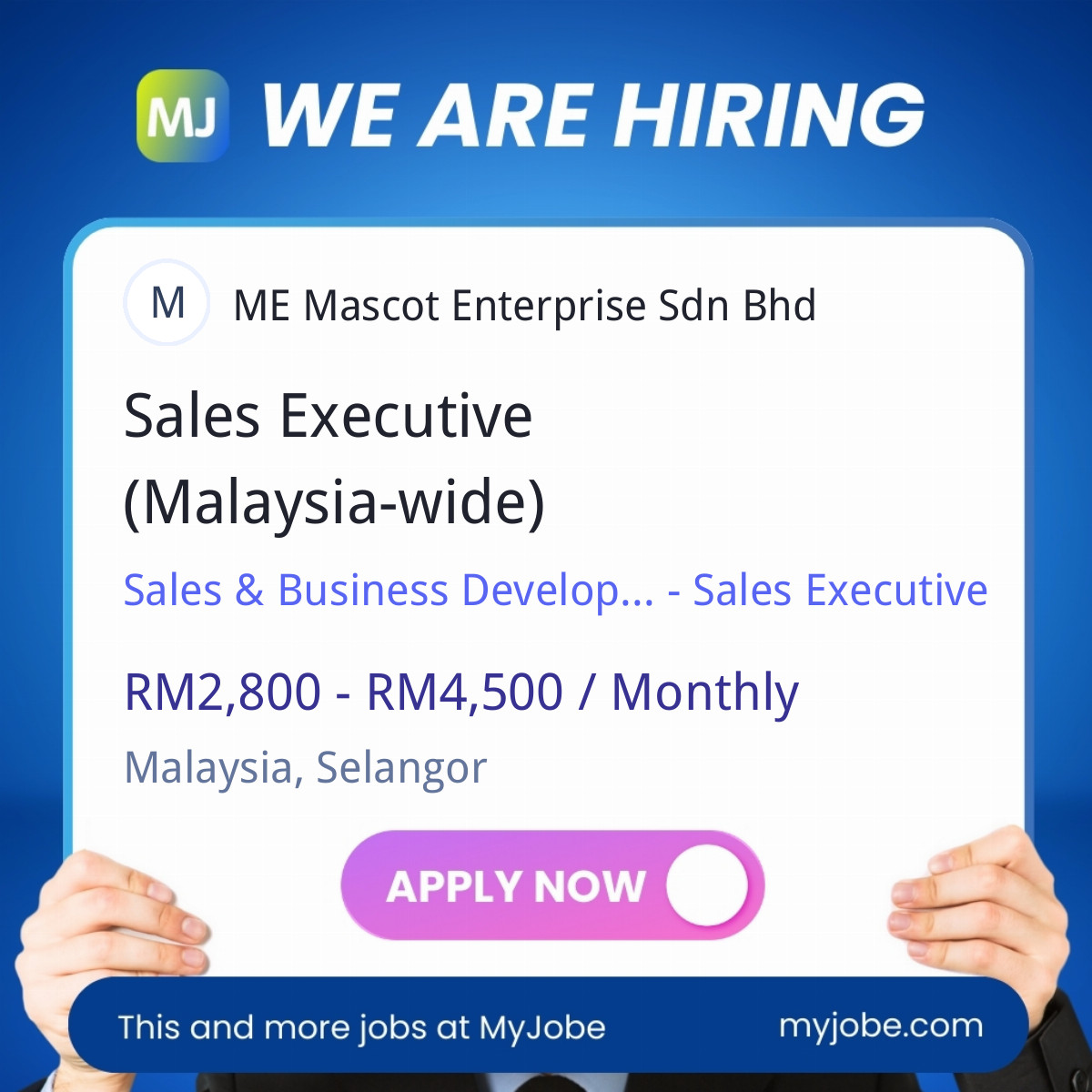 Sales Executive (Malaysia-wide)